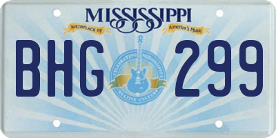 MS license plate BHG299
