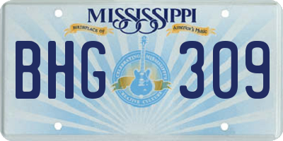MS license plate BHG309