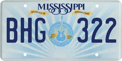 MS license plate BHG322