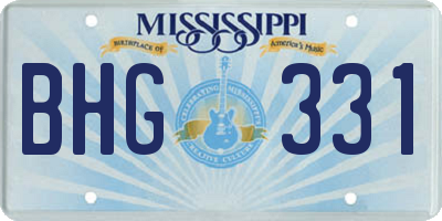 MS license plate BHG331
