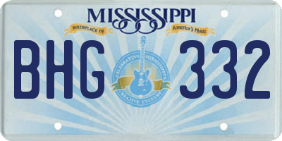MS license plate BHG332