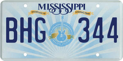 MS license plate BHG344