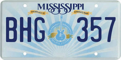 MS license plate BHG357
