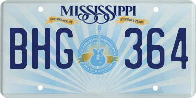 MS license plate BHG364