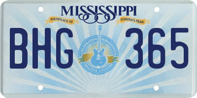 MS license plate BHG365