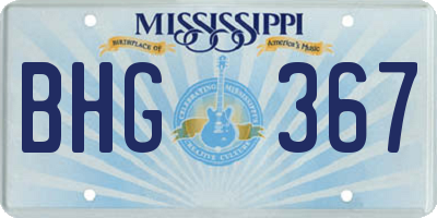 MS license plate BHG367
