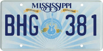 MS license plate BHG381
