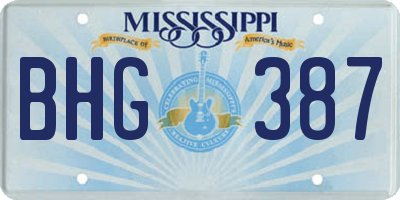 MS license plate BHG387