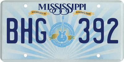 MS license plate BHG392