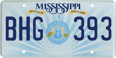 MS license plate BHG393