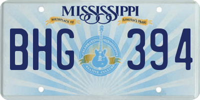 MS license plate BHG394