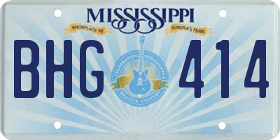 MS license plate BHG414