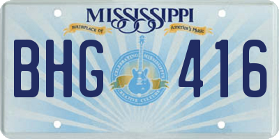 MS license plate BHG416