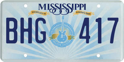 MS license plate BHG417