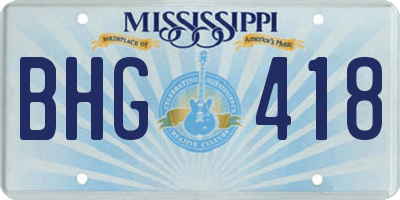 MS license plate BHG418