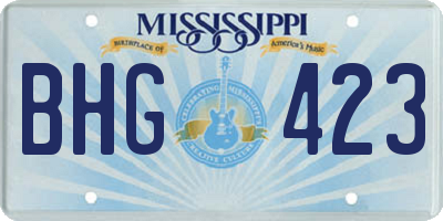 MS license plate BHG423