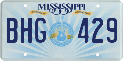 MS license plate BHG429