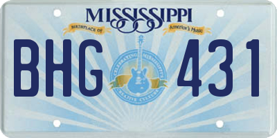 MS license plate BHG431