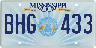 MS license plate BHG433