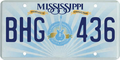 MS license plate BHG436