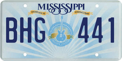 MS license plate BHG441