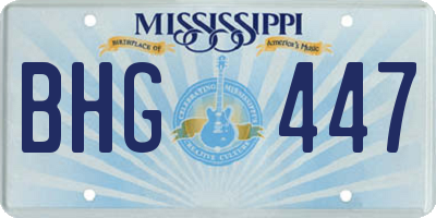 MS license plate BHG447