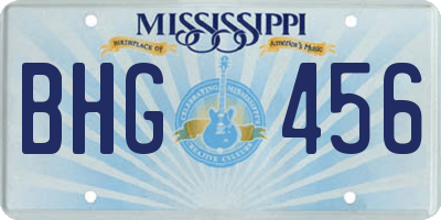 MS license plate BHG456