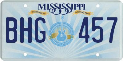 MS license plate BHG457