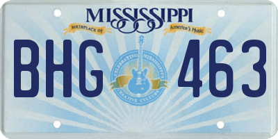 MS license plate BHG463