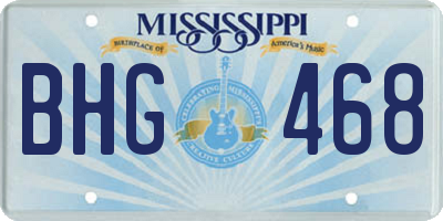 MS license plate BHG468