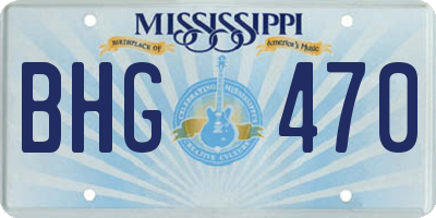 MS license plate BHG470