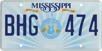 MS license plate BHG474