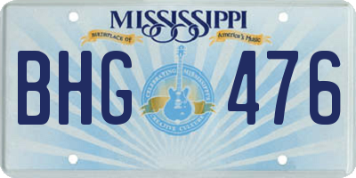 MS license plate BHG476