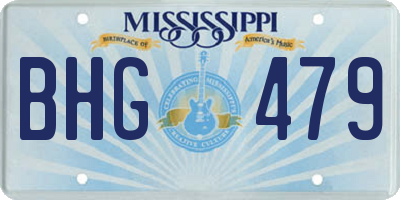 MS license plate BHG479