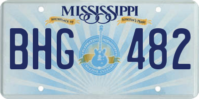 MS license plate BHG482
