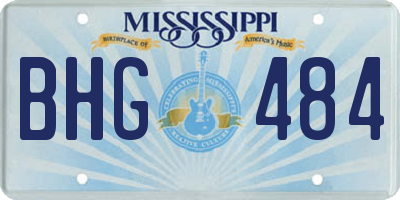 MS license plate BHG484