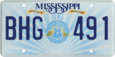 MS license plate BHG491