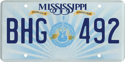 MS license plate BHG492
