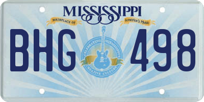 MS license plate BHG498