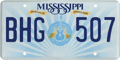 MS license plate BHG507