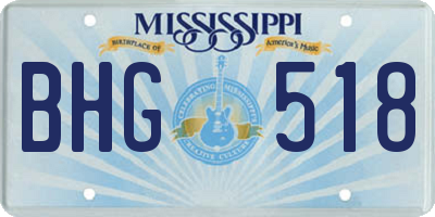 MS license plate BHG518