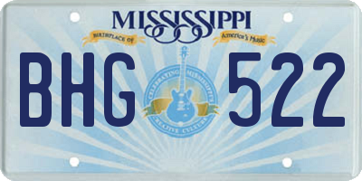 MS license plate BHG522
