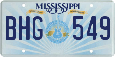 MS license plate BHG549