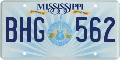 MS license plate BHG562