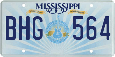 MS license plate BHG564