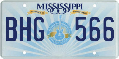 MS license plate BHG566