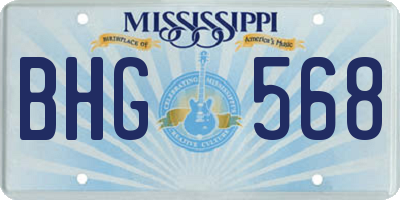 MS license plate BHG568