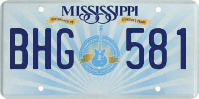 MS license plate BHG581