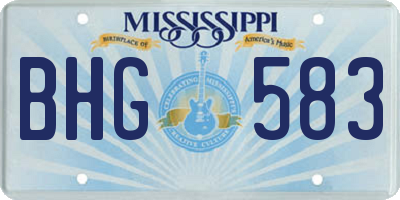 MS license plate BHG583