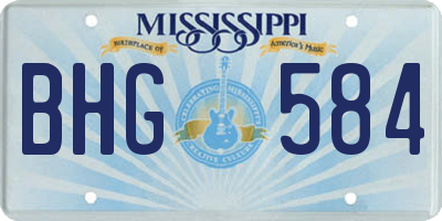 MS license plate BHG584